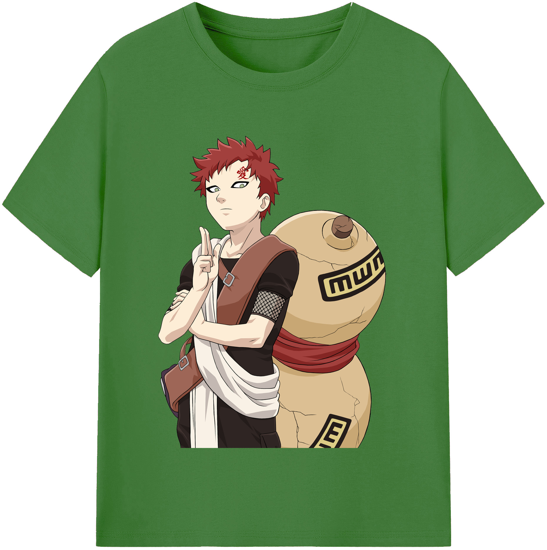 （画像用） NARUTO -ナルト- ガアラ Gaara レディースカジュアルプリントTシャツ（綿100％）
